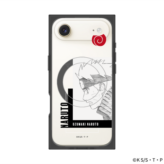 プレミアムスクエアケース with MagSafe［ NARUTO -ナルト- 疾風伝 - うずまきナルト - 線画 ］