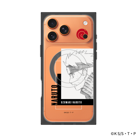 プレミアムスクエアケース with MagSafe［ NARUTO -ナルト- 疾風伝 - うずまきナルト - 線画 ］