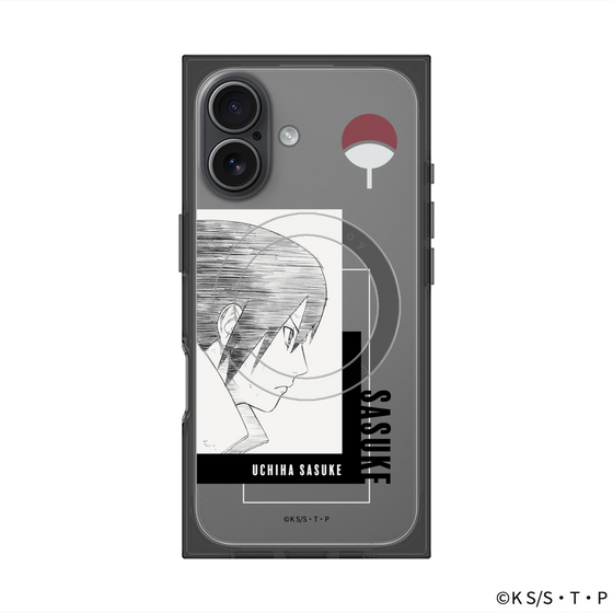 プレミアムスクエアケース with MagSafe［ NARUTO -ナルト- 疾風伝 - うちはサスケ - 線画 ］