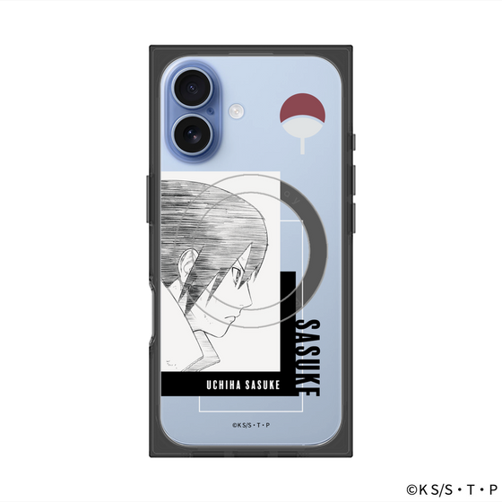 プレミアムスクエアケース with MagSafe［ NARUTO -ナルト- 疾風伝 - うちはサスケ - 線画 ］