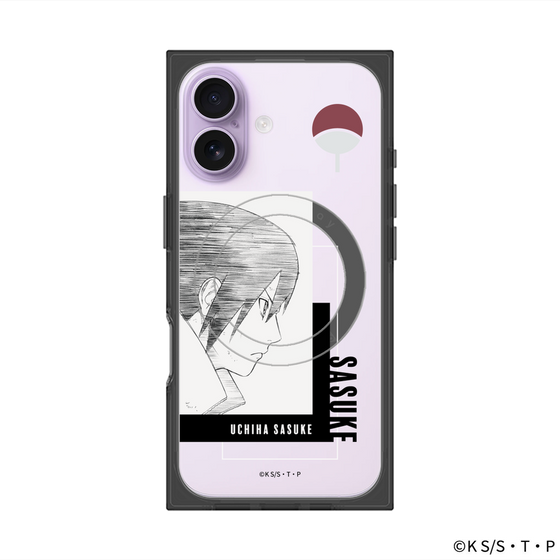 プレミアムスクエアケース with MagSafe［ NARUTO -ナルト- 疾風伝 - うちはサスケ - 線画 ］