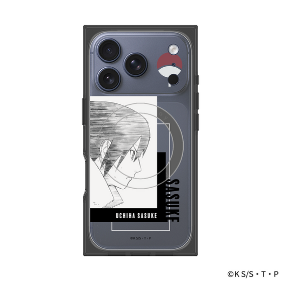 プレミアムスクエアケース with MagSafe［ NARUTO -ナルト- 疾風伝 - うちはサスケ - 線画 ］