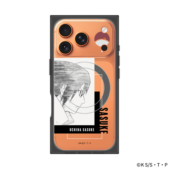 プレミアムスクエアケース with MagSafe［ NARUTO -ナルト- 疾風伝 - うちはサスケ - 線画 ］