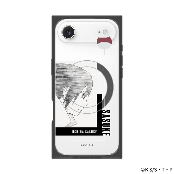 プレミアムスクエアケース with MagSafe［ NARUTO-ナルト- 疾風伝 - うちはサスケ - 線画 ］