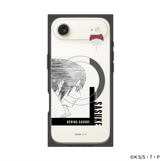 プレミアムスクエアケース with MagSafe［ NARUTO -ナルト- 疾風伝 - うちはサスケ - 線画 ］