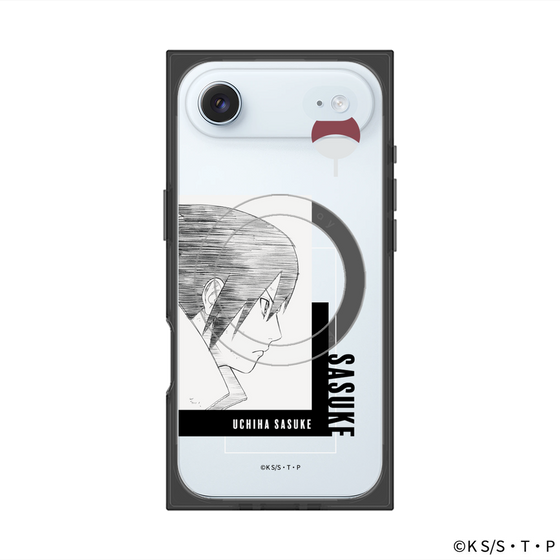 プレミアムスクエアケース with MagSafe［ NARUTO -ナルト- 疾風伝 - うちはサスケ - 線画 ］