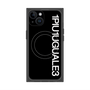 プレミアムスクエアケース with MagSafe［ 1PIU1UGUALE3 - ロゴ vertical - ブラック ］