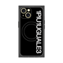 プレミアムスクエアケース with MagSafe［ 1PIU1UGUALE3 - ロゴ vertical - ブラック ］