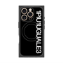プレミアムスクエアケース with MagSafe［ 1PIU1UGUALE3 - ロゴ vertical - ブラック ］
