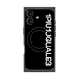 プレミアムスクエアケース with MagSafe［ 1PIU1UGUALE3 - ロゴ vertical - ブラック ］