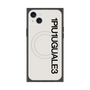 プレミアムスクエアケース with MagSafe［ 1PIU1UGUALE3 - ロゴ vertical - ホワイト ］