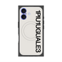 プレミアムスクエアケース with MagSafe［ 1PIU1UGUALE3 - ロゴ vertical - ホワイト ］