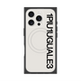 プレミアムスクエアケース with MagSafe［ 1PIU1UGUALE3 - ロゴ vertical - ホワイト ］
