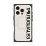 プレミアムスクエアケース with MagSafe［ 1PIU1UGUALE3 - ロゴ vertical - ホワイト ］