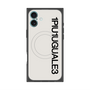 プレミアムスクエアケース with MagSafe［ 1PIU1UGUALE3 - ロゴ vertical - ホワイト ］