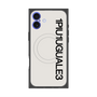 プレミアムスクエアケース with MagSafe［ 1PIU1UGUALE3 - ロゴ vertical - ホワイト ］