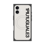 プレミアムスクエアケース with MagSafe［ 1PIU1UGUALE3 - ロゴ vertical - ホワイト ］