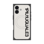 プレミアムスクエアケース with MagSafe［ 1PIU1UGUALE3 - ロゴ vertical - ホワイト ］