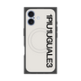 プレミアムスクエアケース with MagSafe［ 1PIU1UGUALE3 - ロゴ vertical - ホワイト ］