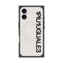 プレミアムスクエアケース with MagSafe［ 1PIU1UGUALE3 - ロゴ vertical - ホワイト ］