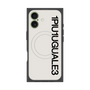 プレミアムスクエアケース with MagSafe［ 1PIU1UGUALE3 - ロゴ vertical - ホワイト ］