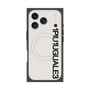 プレミアムスクエアケース with MagSafe［ 1PIU1UGUALE3 - ロゴ vertical - ホワイト ］