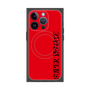 プレミアムスクエアケース with MagSafe［ SUPER PRIVATE - ロゴ - Red&Black ］