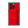 プレミアムスクエアケース with MagSafe［ SUPER PRIVATE - ロゴ - Red&Black ］