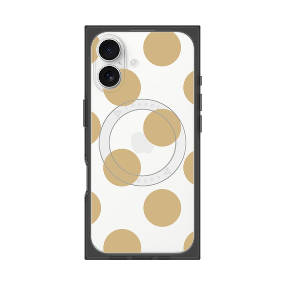 プレミアムスクエアケース with MagSafe［ シンプルドット - Beige ］
