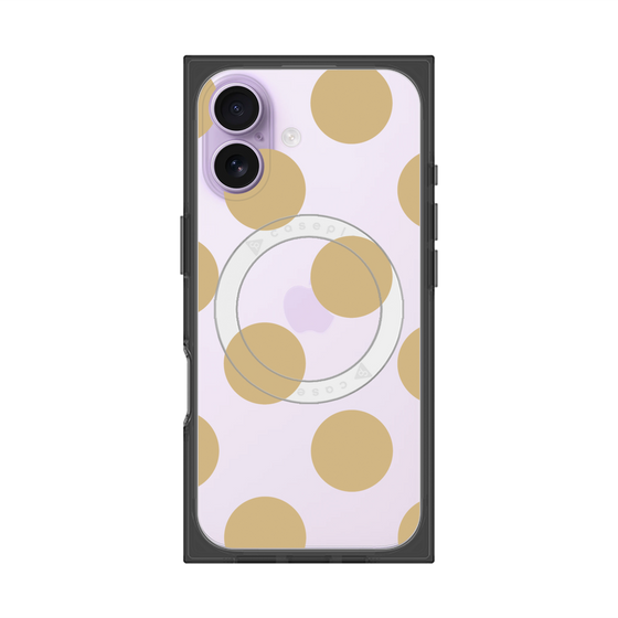 プレミアムスクエアケース with MagSafe［ シンプルドット - Beige ］