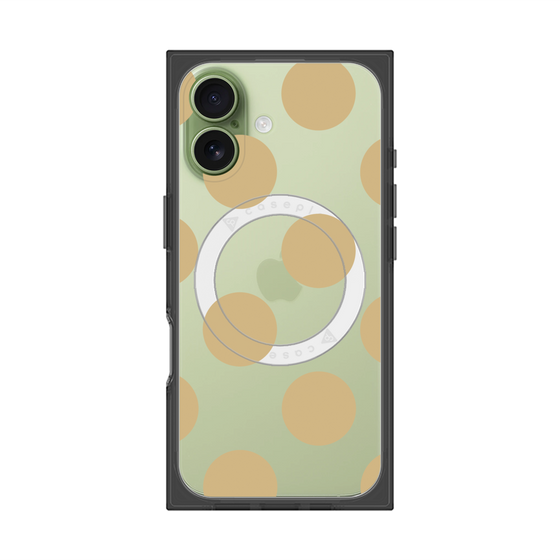 プレミアムスクエアケース with MagSafe［ シンプルドット - Beige ］