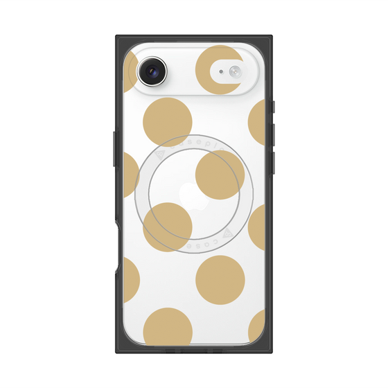 プレミアムスクエアケース with MagSafe［ シンプルドット - Beige ］