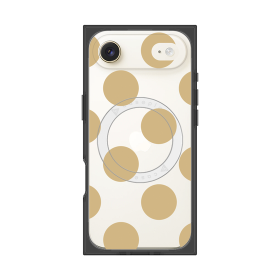 プレミアムスクエアケース with MagSafe［ シンプルドット - Beige ］