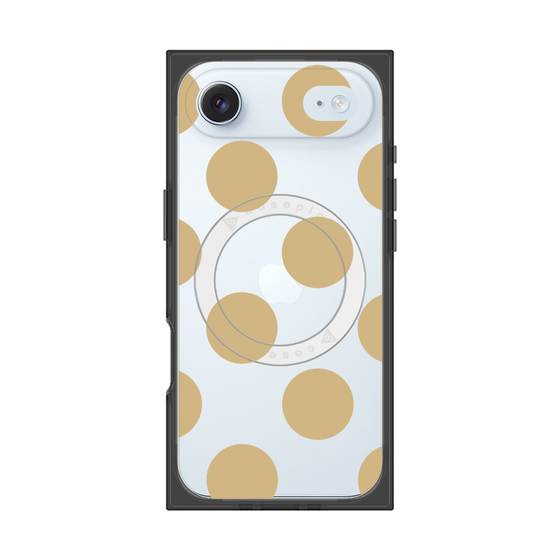 プレミアムスクエアケース with MagSafe［ シンプルドット - Beige ］