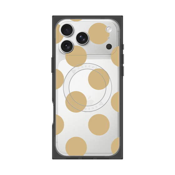 プレミアムスクエアケース with MagSafe［ シンプルドット - Beige ］