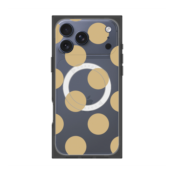 プレミアムスクエアケース with MagSafe［ シンプルドット - Beige ］