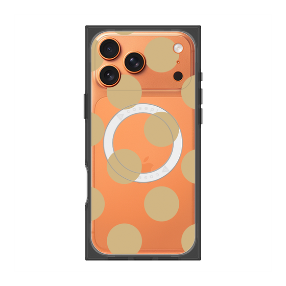 プレミアムスクエアケース with MagSafe［ シンプルドット - Beige ］
