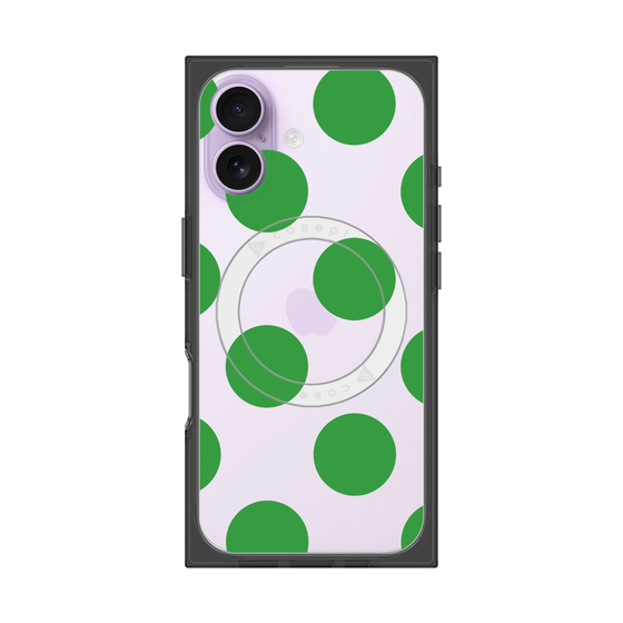 プレミアムスクエアケース with MagSafe［ シンプルドット - Green ］
