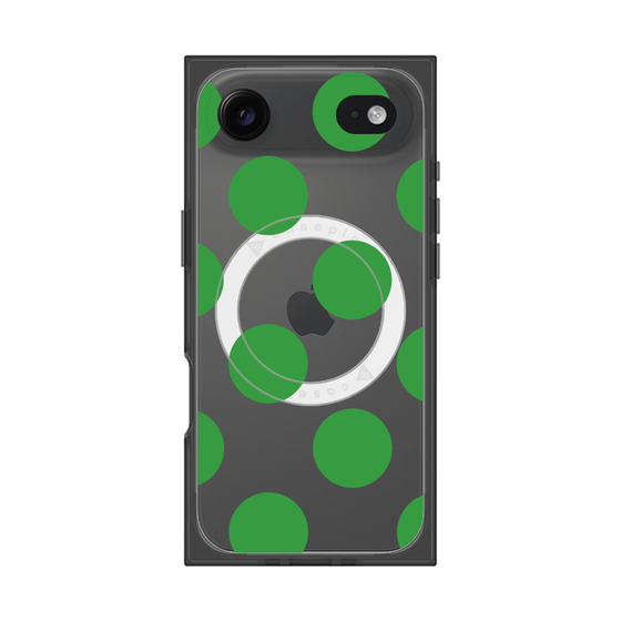 プレミアムスクエアケース with MagSafe［ シンプルドット - Green ］