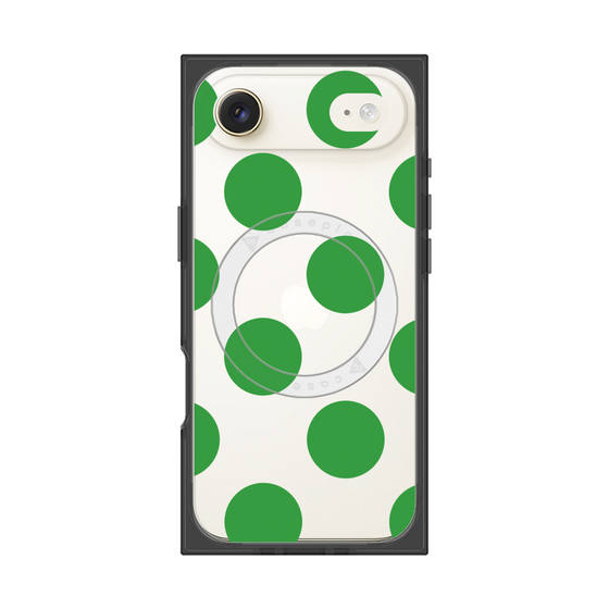 プレミアムスクエアケース with MagSafe［ シンプルドット - Green ］