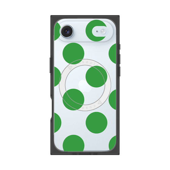 プレミアムスクエアケース with MagSafe［ シンプルドット - Green ］