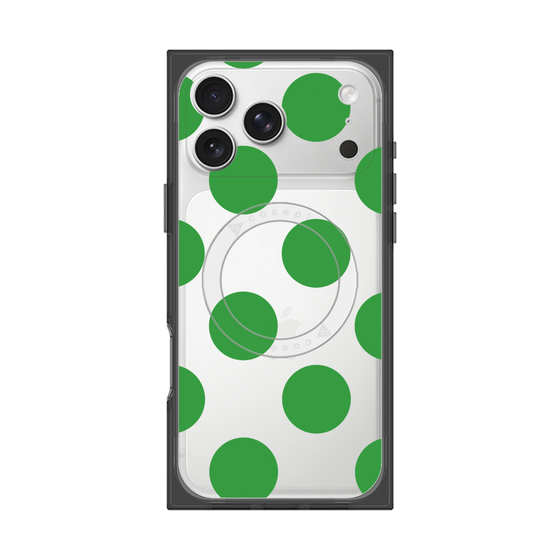 プレミアムスクエアケース with MagSafe［ シンプルドット - Green ］