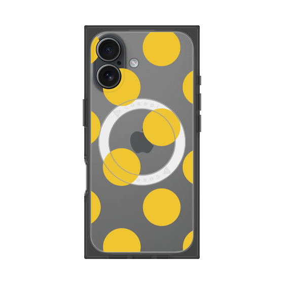 プレミアムスクエアケース with MagSafe［ シンプルドット - Yellow ］