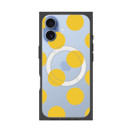 プレミアムスクエアケース with MagSafe［ シンプルドット - Yellow ］