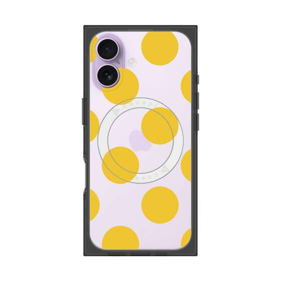 プレミアムスクエアケース with MagSafe［ シンプルドット - Yellow ］