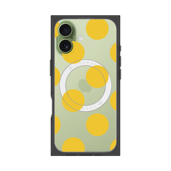 プレミアムスクエアケース with MagSafe［ シンプルドット - Yellow ］