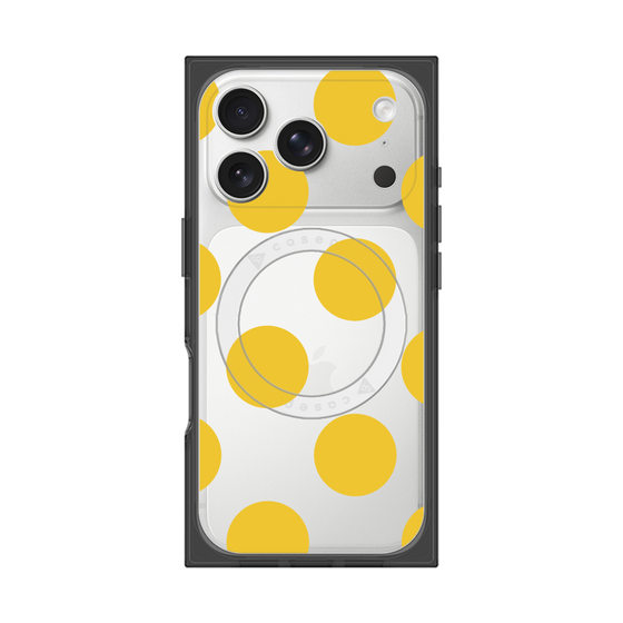 プレミアムスクエアケース with MagSafe［ シンプルドット - Yellow ］