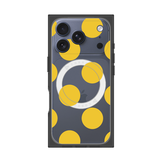 プレミアムスクエアケース with MagSafe［ シンプルドット - Yellow ］