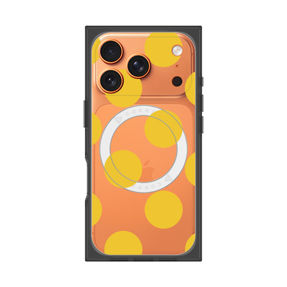 プレミアムスクエアケース with MagSafe［ シンプルドット - Yellow ］