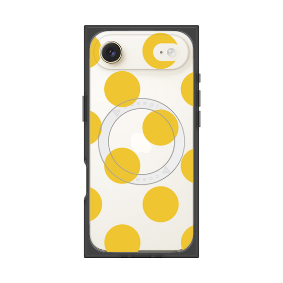 プレミアムスクエアケース with MagSafe［ シンプルドット - Yellow ］